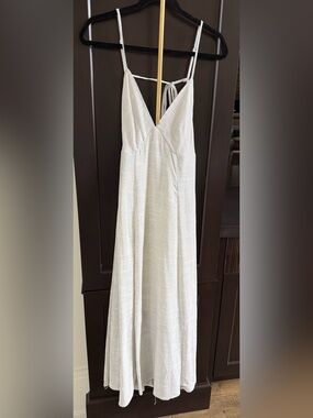 From Palmer V-Neck White Textured Maxi Dress